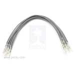 Pre-crimped Wire Male/Male 15cm Grey