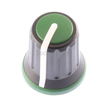 15/11.2mm Push Fit Knob Coloured Insert Green