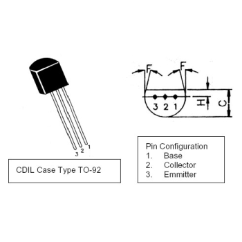 BC182L TO92 60V NPN Transistor