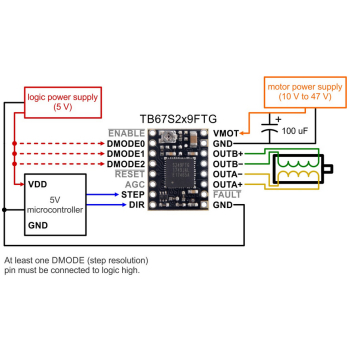 Minimal Wiring for TB67S279FTG Stepper Driver