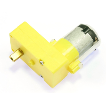 Angled plastic bodied geared motor