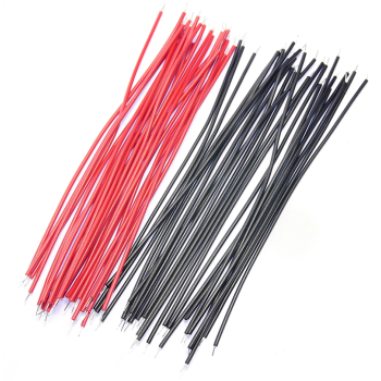 Makertronics 100mm Pre-Tinned Equipment Wire Red + Black, Pack of 50