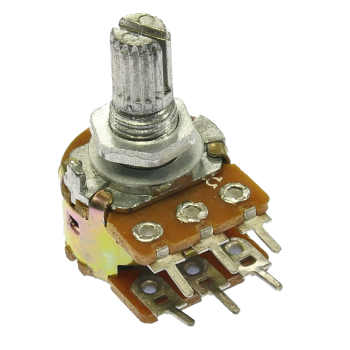 Short shaft dual gain potentiometer