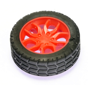Makertronics Red Wheel 30x10.5mm for 2mm Shafts
