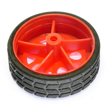 Makertronics Red Wheel 30x10.5mm for 2mm Shafts