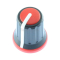 15/11.2mm Push Fit Knob Coloured Insert Red