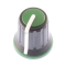 15/11.2mm Push Fit Knob Coloured Insert Green